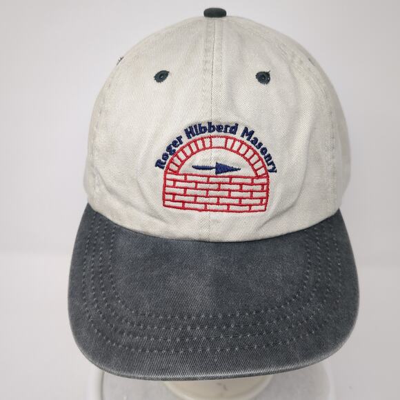 Roger Hibberd Masonry Baseball Cap Beige One Size Adjustable Embroidered Nissin - Picture 2 of 8